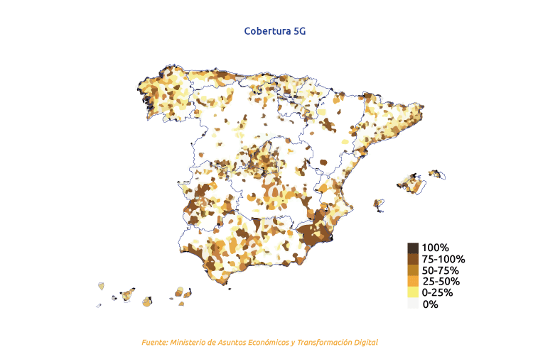 Mapa cobertura 5G en España