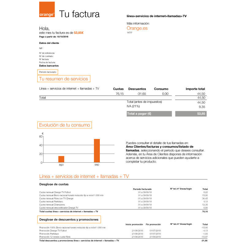 Factura de Orange