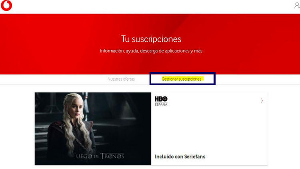 Pulsar en gestionar suscripciones Gestión baja de tu cuenta HBO Max
